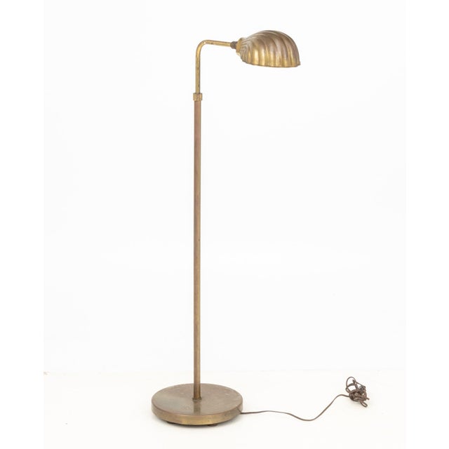 Mid-Century Modern Brass Shell Motif Floor Lamp For Sale - Image 4 of 7
