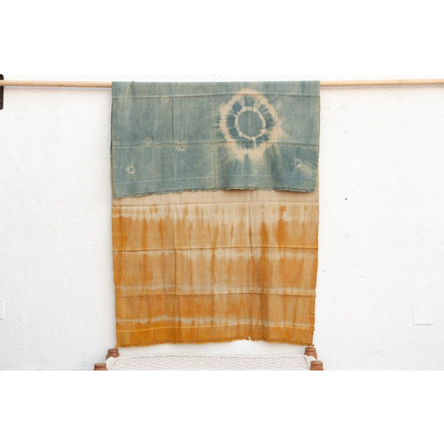Textile Organic Peace Silk Throw, Indigo Horizon For Sale - Image 7 of 7