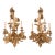 Mid-20th Century French Country Giltwood Five-Light Wall Sconces With Carved Floral and Fruit Decoration - Pair For Sale