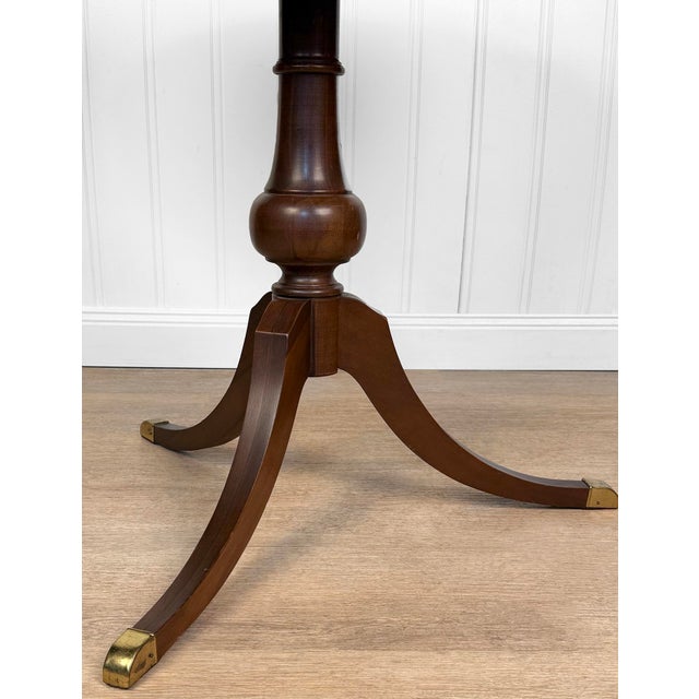 Vintage Traditional Mahogany Round Drum Table For Sale - Image 11 of 13