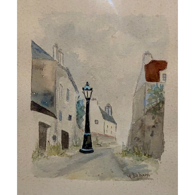 French Vintage Paris France Scene Watercolors From Gazette De L’Hotel Drouot Paris / a Pair For Sale - Image 3 of 6