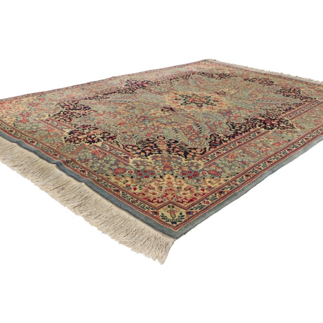 5 x 7 Antique Persian Kerman Rug 21681 Sophisticated and refined with a Victorian style, this hand knotted wool antique...