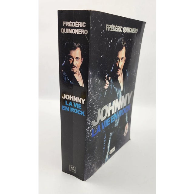 Folk Art Johnny La Vie en Rock French Edition Paper Back Johnny Hallyday French Rock Star For Sale - Image 3 of 10