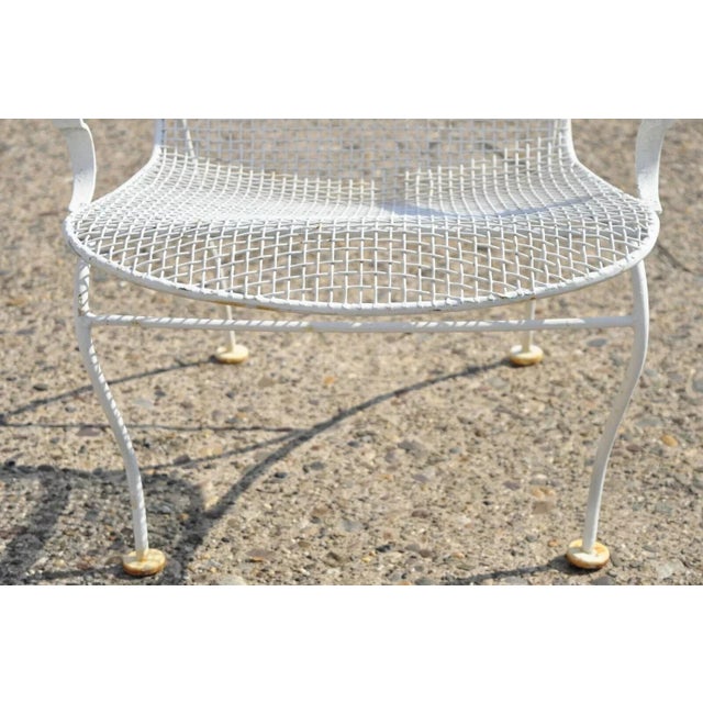 Mid 20th Century Mid 20th Century Russell Woodard Style Iron Patio Dining Arm Chair For Sale - Image 5 of 11