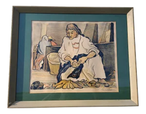 1946 "Market in Cuautla” Figurative Lithograph by Pablo O’Higgins, Framed