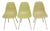 Herman Miller Eames Set of 3 Fiberglass Shell Chairs 1960s Light Yellow 6640 For Sale