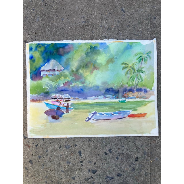 Original approx 10 x 14 painting on 11 x 15 paper unsigned unframed (Double sided)