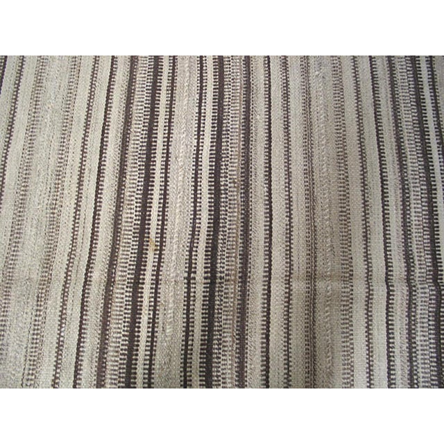 Tribal 1930s Multi Brown Stripe Tribal Kilim Flat Woven Antique n.w. Persian Rug 8'4" X 10'0" Wool Carpet For Sale - Image 3 of 6