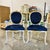 2020s French Style Tufted Blue Velvet Armchair With Gold Details - Set of 2 For Sale - Image 5 of 10
