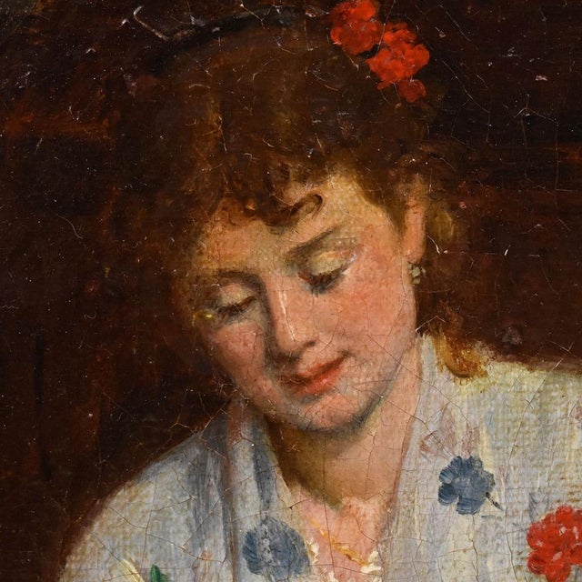 Gustave François Lasellaz, Interior Scene, 1800s, Oil on Canvas, Framed For Sale - Image 6 of 12