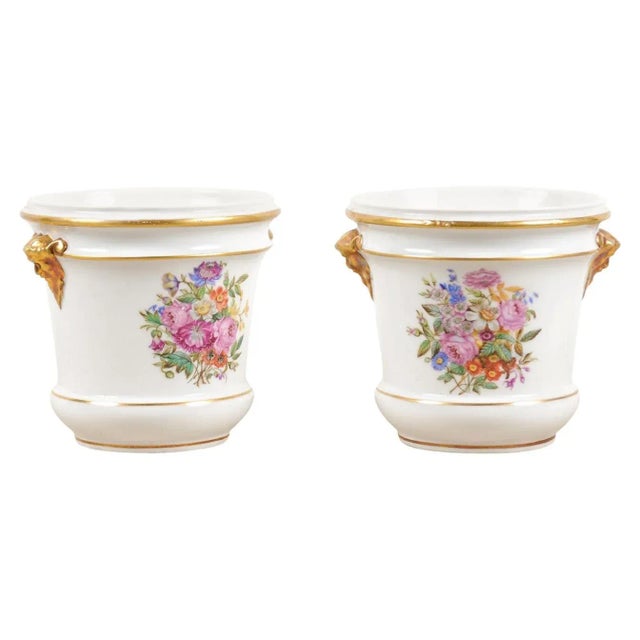Late 18th Century French Porcelain Cachepots - a Pair For Sale - Image 13 of 13