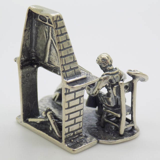 Metal Vintage Italian Silver Hunter with Dog Fireplace Miniature Figurine, 1970s For Sale - Image 7 of 14