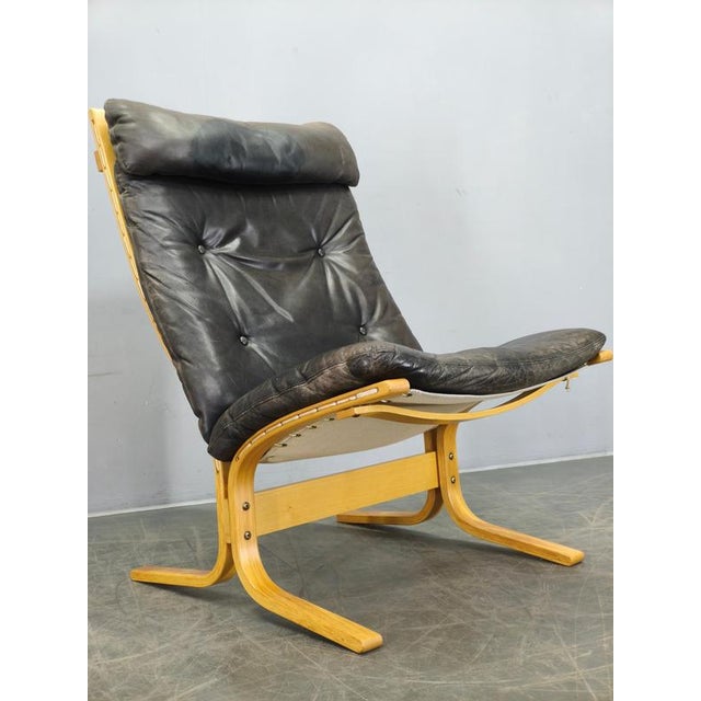 Siesta Lounge Chair in Leather attributed to Ingmar Relling, Norway, 1970s For Sale - Image 6 of 16