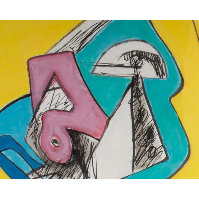 Yellow Abstract Mixed Media Painting by James L. Bruch For Sale - Image 8 of 8