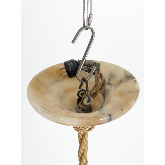Swedish Grace Sculptural Alabaster Pendant Lamp, 1920s For Sale - Image 3 of 13