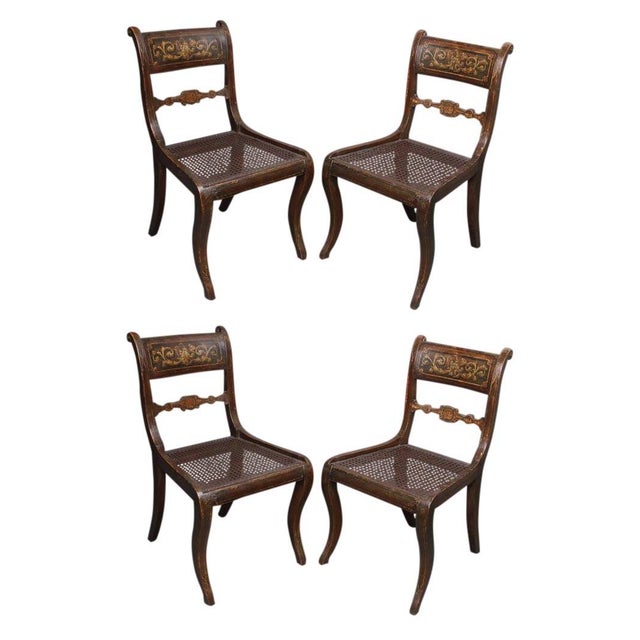 Regency Painted Side Chairs - Set of 4 For Sale - Image 11 of 11