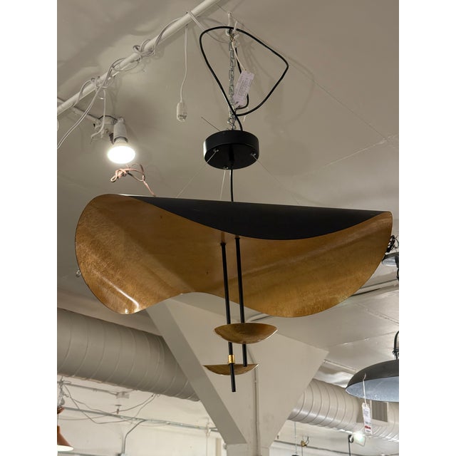 Black Enzo Catellani for Catellani & Smith Lederam Manta Pendant For Sale - Image 8 of 12
