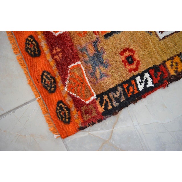 1970s Hand Made Bath Mat Kitchen Decor, Entry Mat, Colorful Small Turkish Rug - 18″ X 36″ For Sale - Image 9 of 13