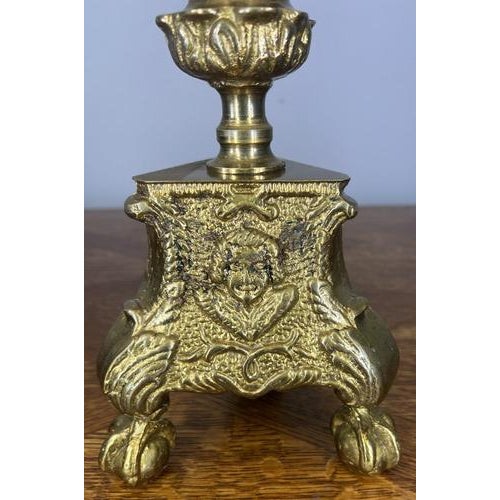 Vintage French Brass Ornate Decorative Candleholder For Sale - Image 5 of 10