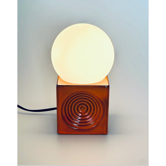 Orange Ceramic Table Lamp by Steuler, 1970s For Sale - Image 4 of 8