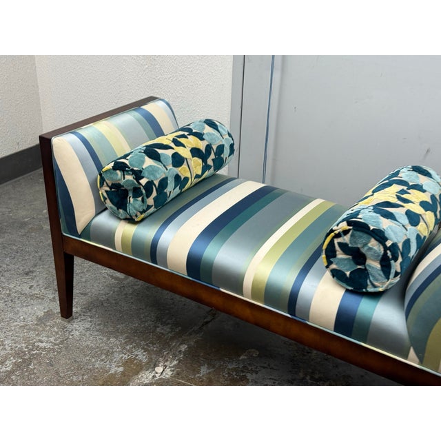 Textile Bespoke Coastal Stripe Bench For Sale - Image 7 of 12