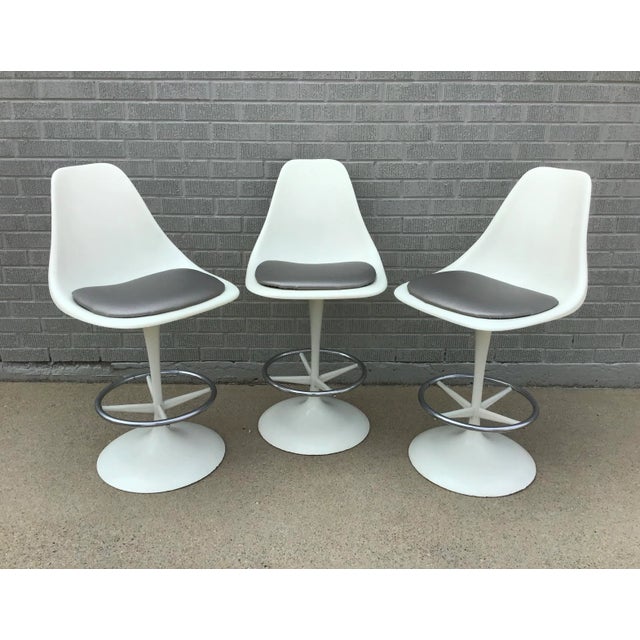 Mid 20th Century Vintage Mid Century Tulip Style Swivel Counter Stool by Arthur Umanoff For Sale - Image 9 of 13