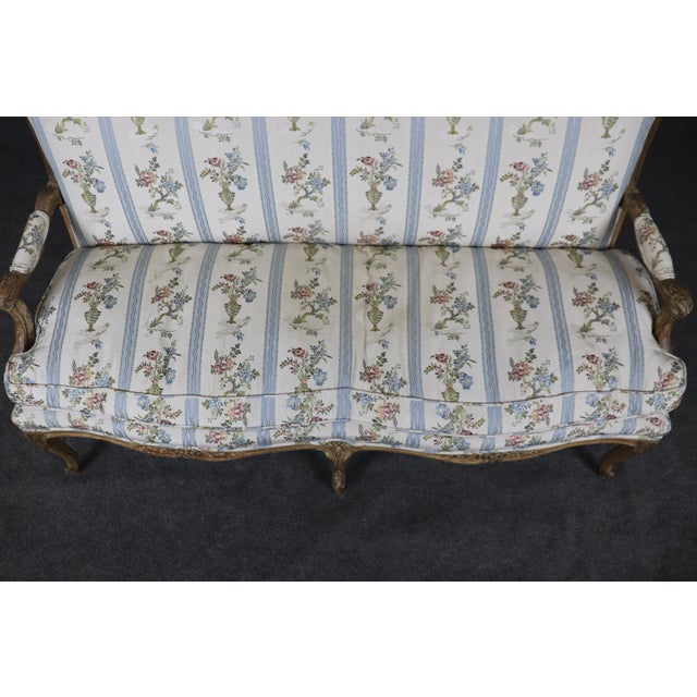 French Louis XV Style Distressed Painted Settee Circa 1900 For Sale - Image 12 of 12