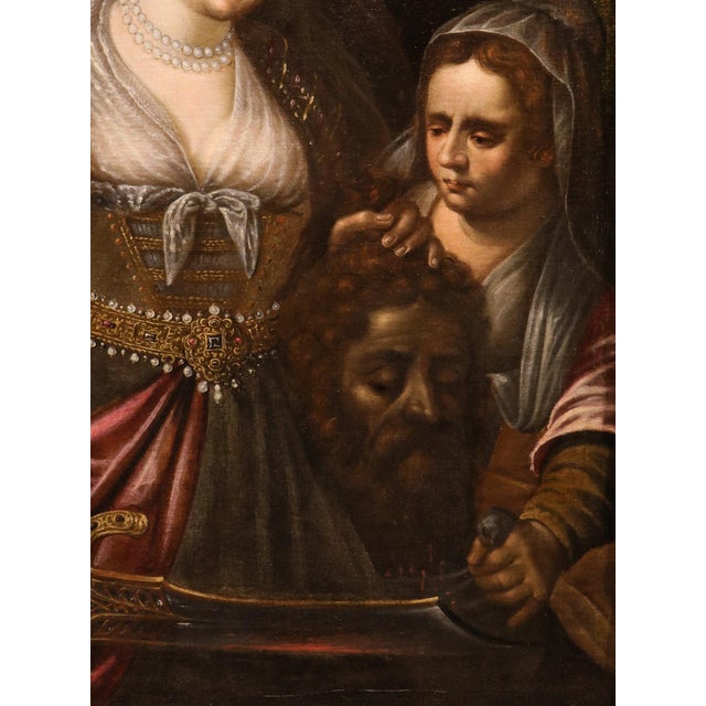 Baroque Circle of Galizia Fede, Judith Victorious, 1630, Oil on Canvas For Sale - Image 3 of 15