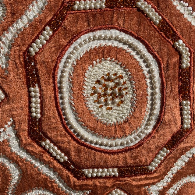 Beaded Applique Pillows- a Pair For Sale In Los Angeles - Image 6 of 11