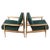 American Mid Century Viko Baumritter attributed Wide Walnut Lounge Chairs. Featuring sturdy framework, angled spindle...