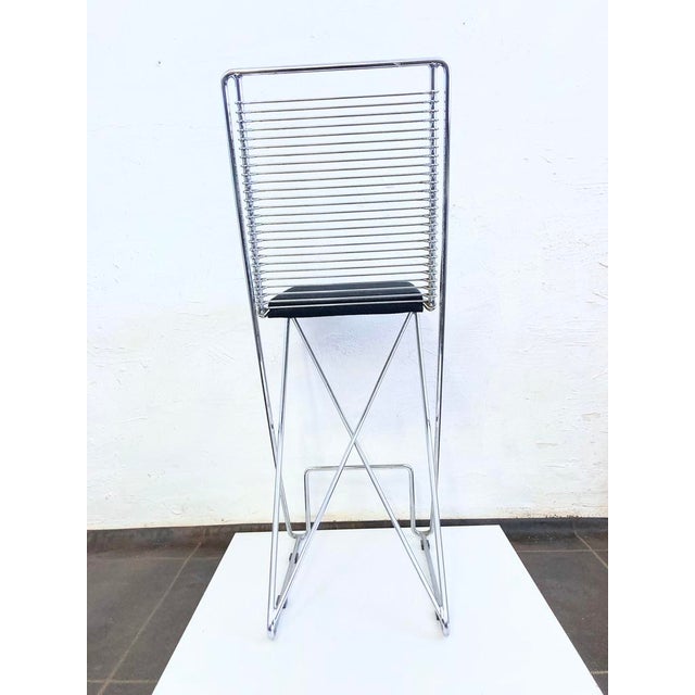 Black Kreuzschwinger Bar Stools by Till Behrens for Schlubach, 1980s, Set of 2 For Sale - Image 8 of 12