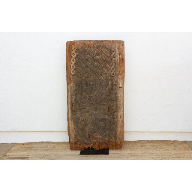 African Rare Antique Nommo & Lebe Carved Door For Sale - Image 3 of 9