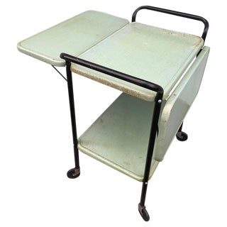 Mid Century Cosco Cart with Green Folding Leaves For Sale