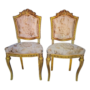 1920s Period French Art Deco Side Chairs - a Pair