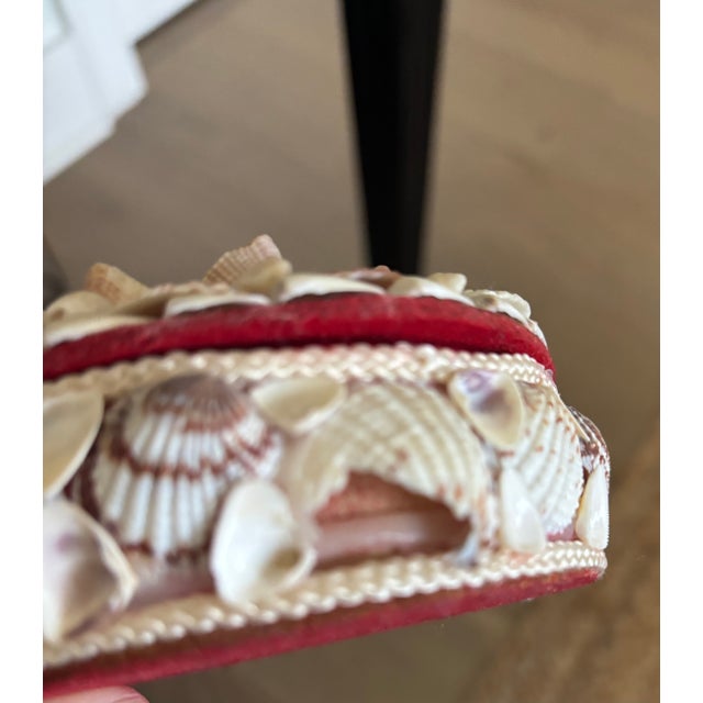 Vintage Palm Beach / Coastal Style Round Shell Encrusted Lidded Box For Sale - Image 11 of 12