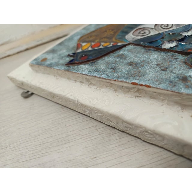 Red Vintage Ceramic Panel by Roland Zobel, 1960s For Sale - Image 8 of 13