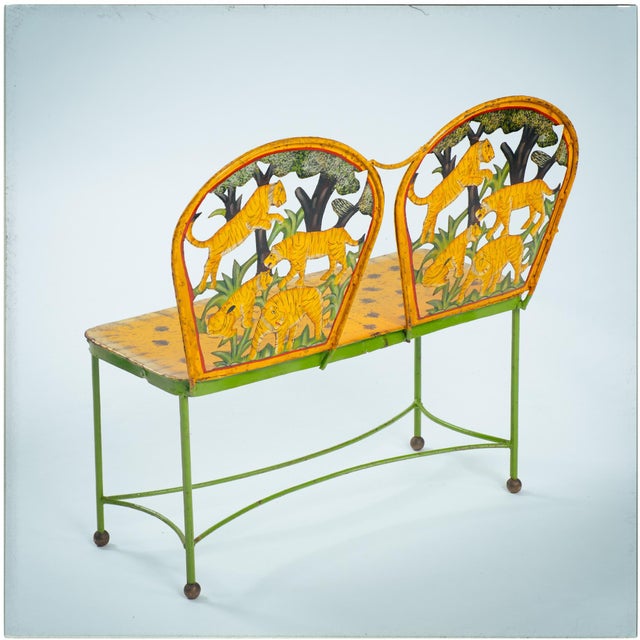 Hand-Painted Children's Garden Seating Set, India, 1980s, Set of 5 For Sale - Image 17 of 18