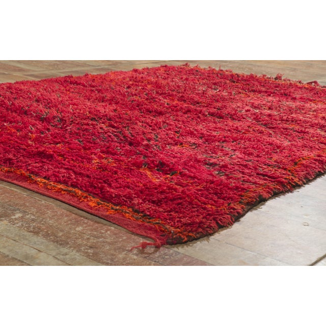 Vintage Red Moroccan Beni M'Guild Rug - 06'01 X 08'03 For Sale In Dallas - Image 6 of 9