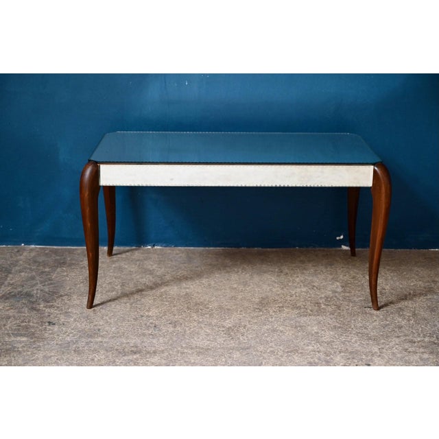 Bohemian Chic Art Deco Coffee Table with Beveled Mirror, 1940s For Sale - Image 14 of 18