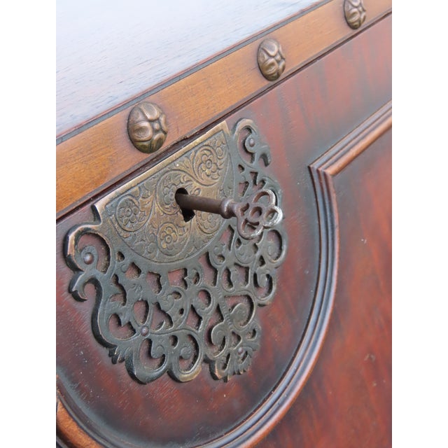 Early 1900s Carved Writing Cabinet Secretary Desk 6680 For Sale - Image 11 of 18