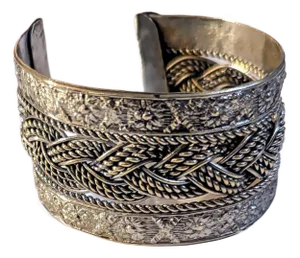 Vintage Braided Egyptian Cuff, Silver