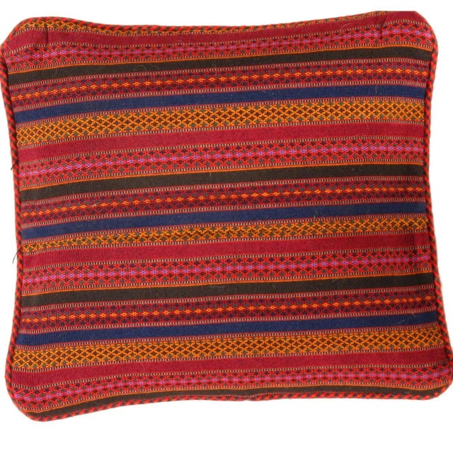 This Gabbeh pillow is made of high-quality LAMBS WOOL The piece was crafted with good workmanship. Gabbeh rugs are made by...