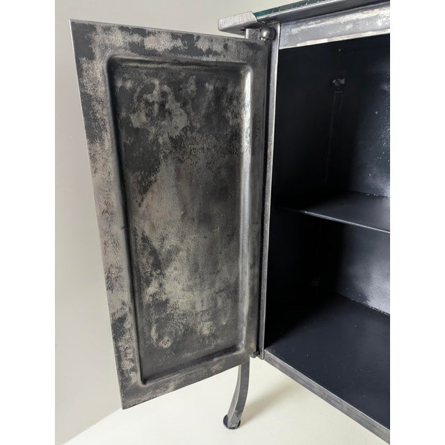 Vintage Industrial Cabinet in Steel Cabinet with Glass Top, Pre-1900s For Sale - Image 10 of 17