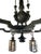 This fixture comes from an estate in Tuxedo Park New York. Three petal form sockets and six single light lanterns with...