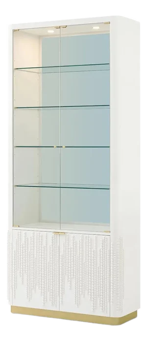 Hollywood Regency Glass Door Bookcase