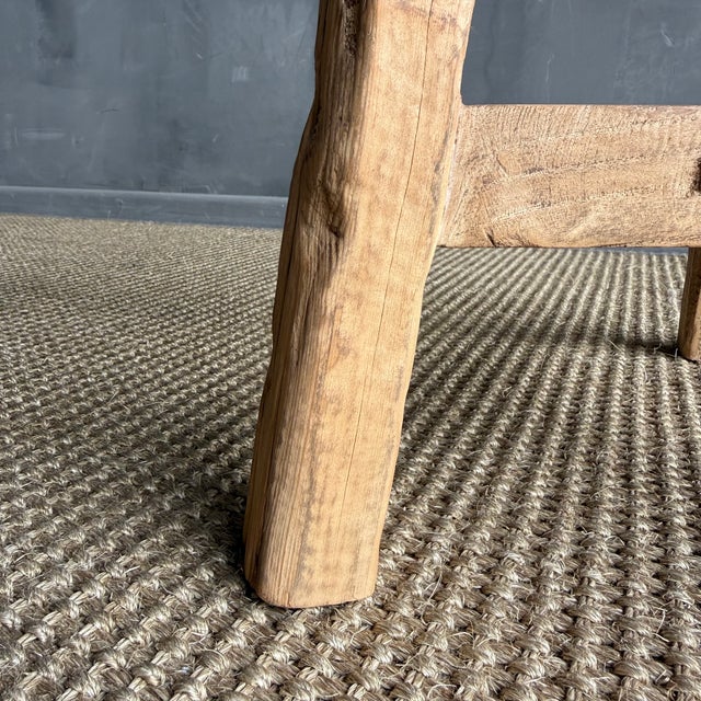 Vintage Elm Wood Chop Block Table #3c7 For Sale In Los Angeles - Image 6 of 9