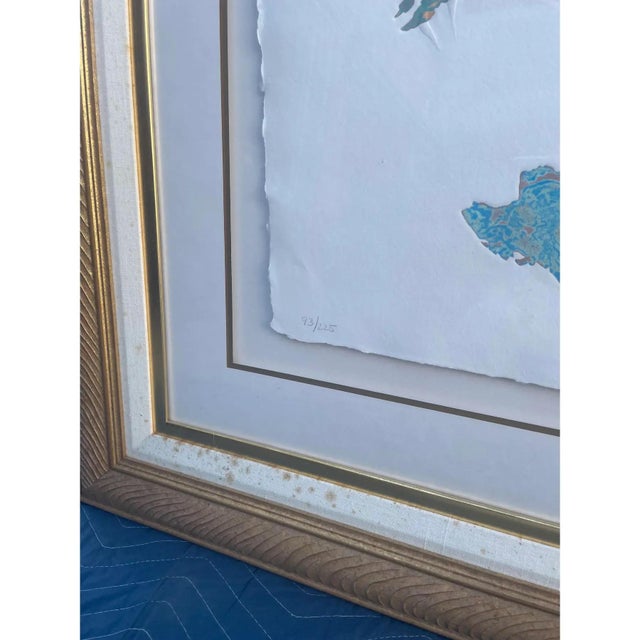 Offered is a vintage extra large abstract piece of wall art signed and numbered by artist. This item is from a large...