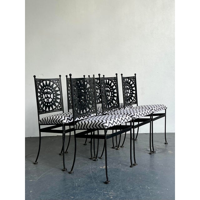 Late 20th Century Vintage Boho Arthur Umanoff “Sunburst” Dining Chairs - Set of 6 For Sale - Image 5 of 12
