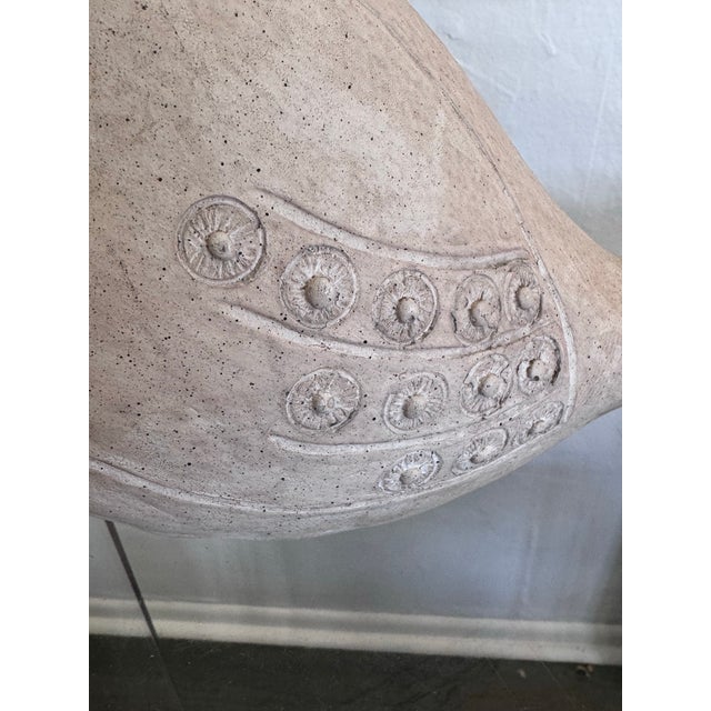 Sculpture Materials Austin Productions 1981 Ceramic Dove Sculpture — Mid-Century Modern Cast Bird Figure With Incised Feather Detail For Sale - Image 7 of 11