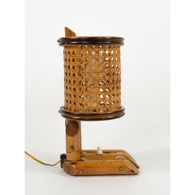 Mid-Century Modern Bamboo and Rattan Table Lamp, 1970s For Sale - Image 12 of 16